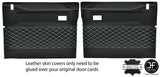 WHITE DIAMOND STITCH 2X FRONT DOOR CARD COVERS FITS LAND ROVER DEFENDER 90 110