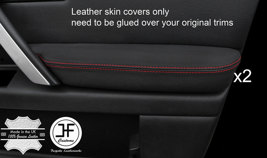 RED STITCH 2X FRONT DOOR ARMREST LEATHER COVERS FITS INFINITI FX35 FX45 03-08