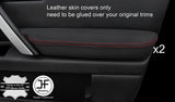 RED STITCH 2X FRONT DOOR ARMREST LEATHER COVERS FITS INFINITI FX35 FX45 03-08