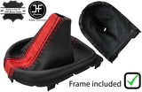 RED BLACK STRIPE LEATHER MANUAL GEAR + PLASTIC FRAME FOR FORD MUSTANG 15-19