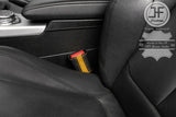 BLACK AND YELLOW STRIPE 2X SEAT BELT LEATHER COVERS FOR FIAT 500 & ABARTH 07-19
