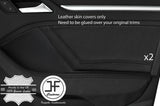 BLACK STICH 2X FRONT DOOR CARD TRIM LEATHER COVER FOR AUDI A3 8V 13-19 5DR DSG2