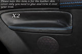 BLUE STITCH 2X REAR DOOR CARD SKIN COVERS FITS VW GOLF MK4 IV JETTA 98-05 3DR