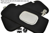 BLACK STITCHING 2X SUN VISORS LEATHER COVERS FITS FIAT 500X 500 X 2014-2017