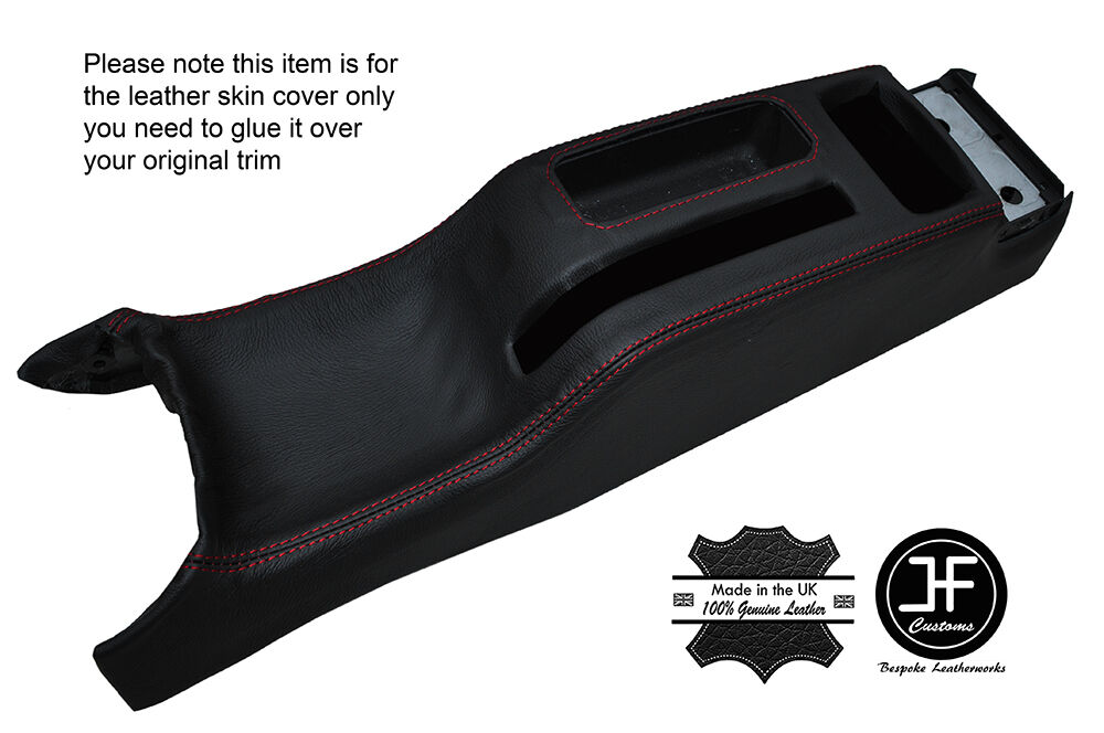 RED STITCH CENTER CONSOLE LEATHER COVER FITS VW GOLF MK4 IV JETTA 1998-2005