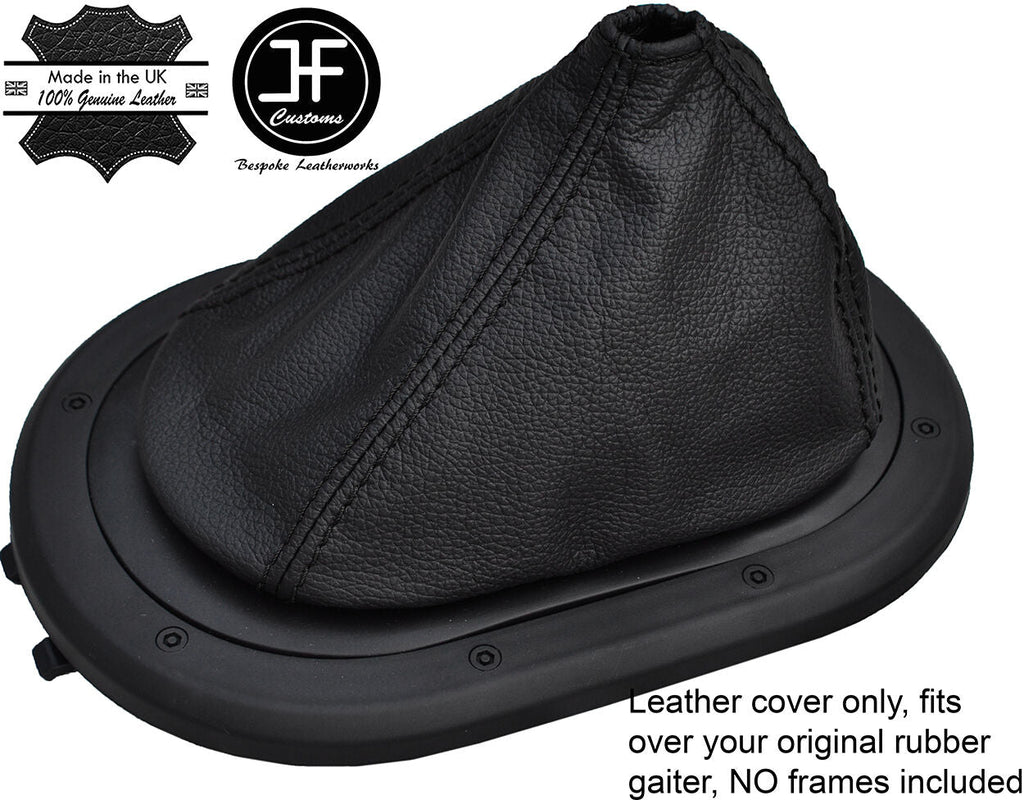 BLACK STITCH LEATHER MANUAL GEAR GAITER OVER RUBBER FITS JEEP WRANGLER 07-10