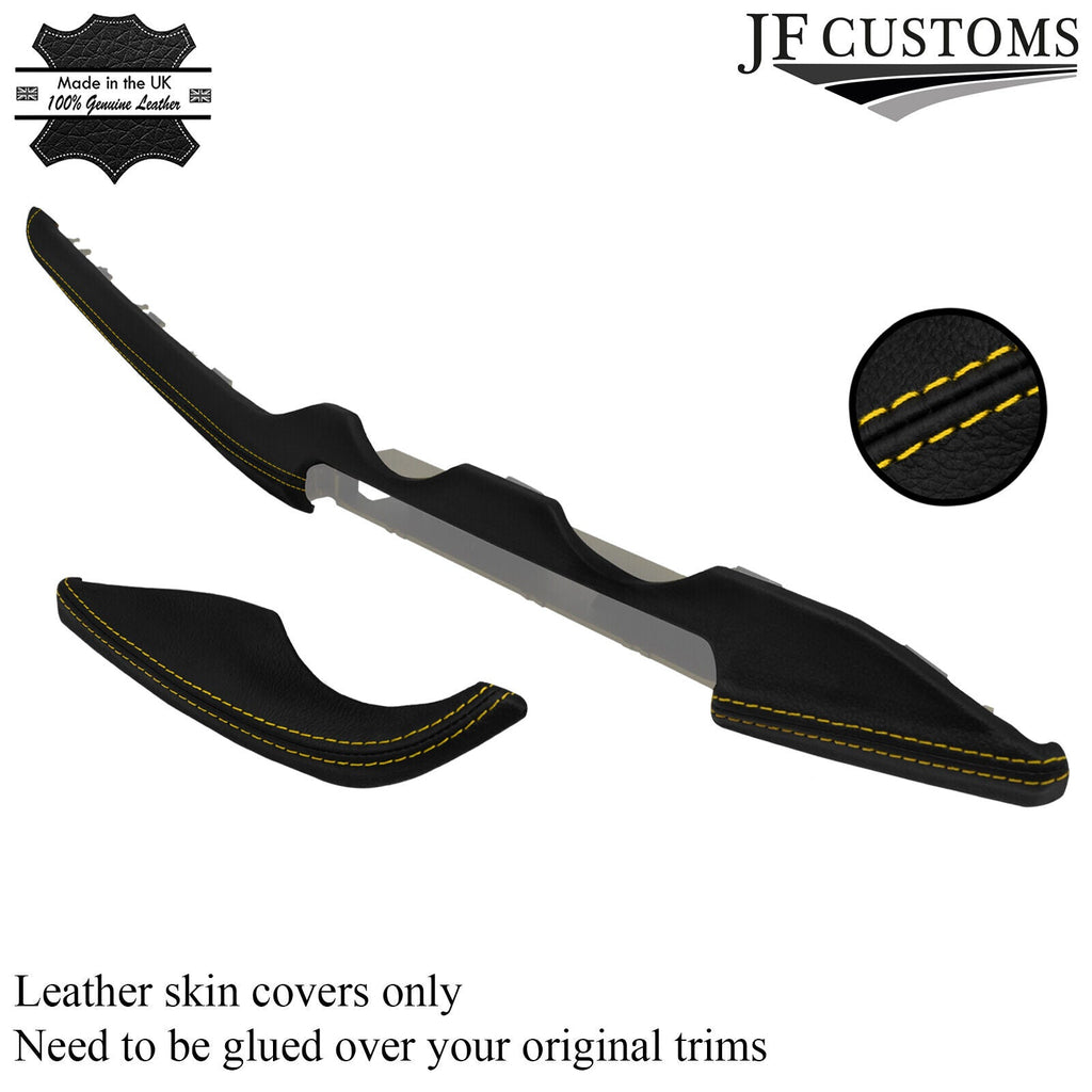 YELLOW STICH CENTRE DASH TRIM PANEL LEATHER COVER FITS  AUDI Q2 2016-2022
