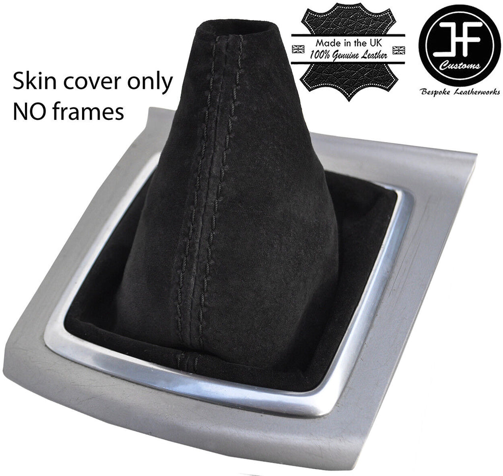BLACK STITCHING REAL SUEDE MANUAL GEAR GAITER FOR FORD FOCUS MK2 2008-2011