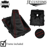 RED & BLACK LEATHER GEAR+SURROUND COVER+FRAMES FITS VAUXHALL VECTRA C 02-08