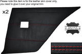 RED STITCH 2X REAR DOOR CARD SKIN COVERS FITS PEUGEOT 309 85-93 3 DOOR