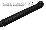 BLACK STITCHING DASH GRAB HANDLE LEATHER SKIN COVER FITS LANCIA FULVIA