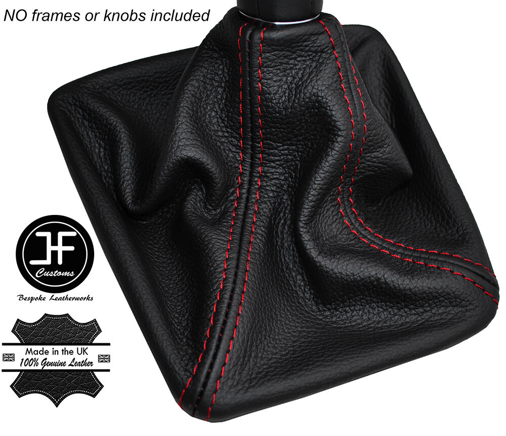 RED STITCH MANUAL LEATHER GEAR GAITER FITS MERCEDES C CLASS W205 2013-2016