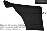 GREY STITCH 2X REAR DOOR CARDS LEATHER SKIN COVERS FITS FORD CAPRI MK2 MK3