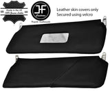 BLACK STITCHING 2X SUN VISORS LEATHER COVERS FITS ROVER MINI CLASSIC 1990-2000