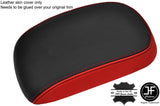 BLACK & RED TOP GRAIN REAL LEATHER ARMREST LID COVER FITS KIA SOUL 2009-2013