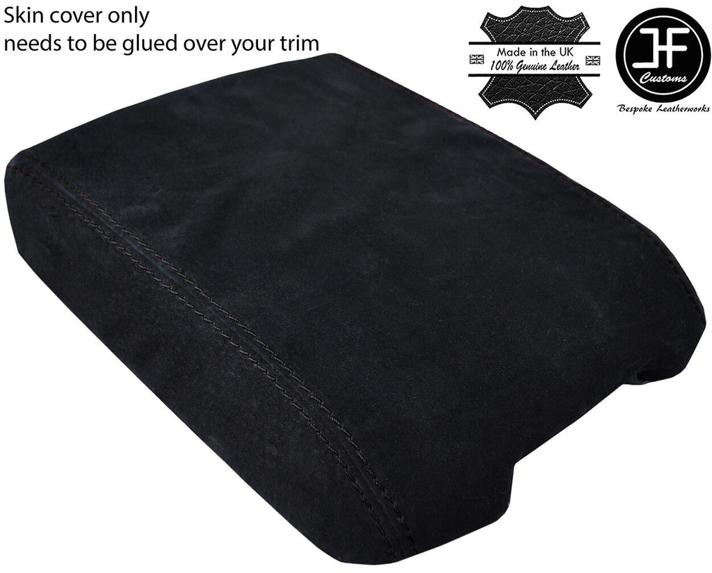 BLACK STITCH REAL SUEDE ARMREST COVER FOR LAND ROVER RANGE VOGUE L322 2002-2010