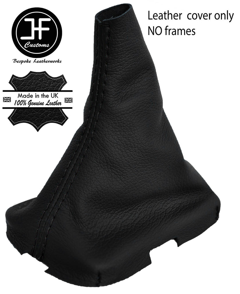 BLACK STITCHING BLACK REAL LEATHER MANUAL GEAR GAITER FITS VOLVO C30 2006-2013