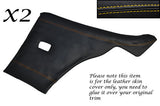 YELLOW STITCH 2X REAR DOOR CARDS LEATHER SKIN COVERS FITS FORD CAPRI MK1