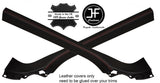 RED STITCH 2X DOOR SILL REAL LEATHER COVERS FITS AUDI TT MK2 2006-2014