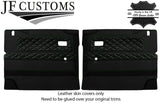 D GREEN STITCH LUXE-LEATHER 2X FRONT DOOR COVERS FOR DEFENDER 90 110 STYLE 3