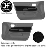 BLACK STITCH 2X FRONT  DOOR TRIM LUXE SUEDE COVERS FOR MITSUBISHI EVO 7 8 9 JF1