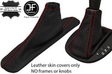RED STITCH AUTOMATIC LEATHER GEAR & HANDBRAKE GAITER FOR ALFA ROMEO GIULIETTA