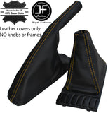 YELLOW STITCH TOP GRAIN LEATHER GEAR & HANDBRAKE GAITER FITS VW GOLF MK2 82-91