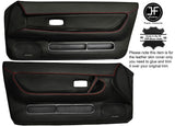 RED STICH 2X FRONT FULL DOOR CARD LEATHER COVER FOR SKYLINE R32 GTS GTR 89-94