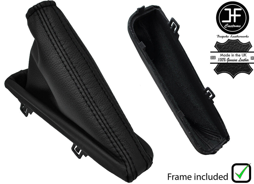 BLACK STITCH LEATHER HANDBRAKE+PLASTIC FRAME FITS NISSAN PRIMERA P12 2002-2008