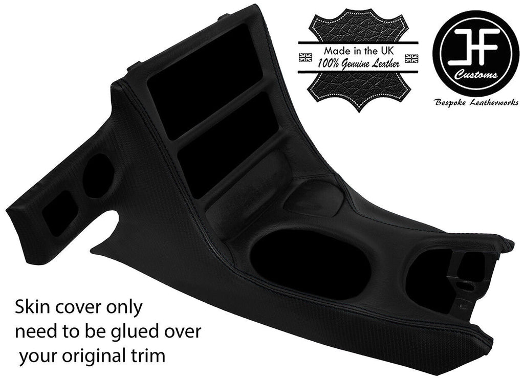 BLACK STITCH CARBON VINYL CONSOLE BEZEL SURROUND COVER FOR CORVETTE C5 97-04