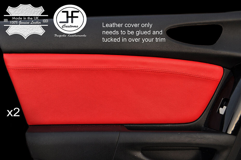 RED LEATHER  2X FRONT DOOR CARD TRIM COVERS FOR MAZDA RX8 2003-2012 STYLE 2