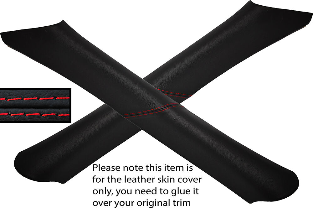 RED STITCH 2X A POST PILLAR LEATHER SKIN COVER FITS JEEP GRAND CHEROKEE 99-04