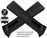 BLACK & BLACK LEATHER 2X UPPER B PILLAR COVER FOR JEEP WRANGLER JK 11-17 4 DOOR