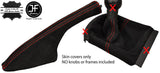 RED STITCH REAL SUEDE GEAR & HANDBRAKE GAITER FITS SEAT IBIZA CORDOBA 02-08