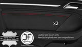 RED STITCH 2X FRONT DOOR CARD TRIM LTHR COVER FOR AUDI A3 13-19 3 DR STYLE 2