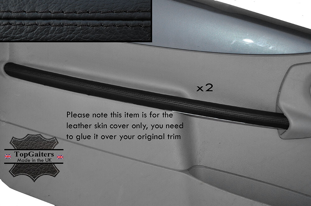 BLACK STITCH 2X FRONT FULL DOOR HANDLE SKIN COVERS FOR CITROEN C3 PLURIEL 03-06