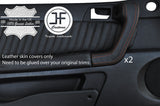 BROWN STITCH 2X FULL DOOR HANDLE TRIM LEATHER COVER FOR ALFA ROMEO GTV 916