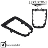 BLACK LEATHER GEAR SURROUND COVER+PLASTIC FRAME FOR VAUXHALL ASTRA MK6 J 09-15