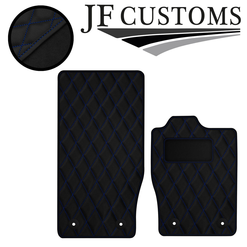 BLUE DIAMOND STITCH VINYL 2X TAILORED FLOOR CARPET FOR JAGUAR F-TYPE 13-21 JF1