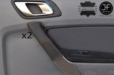 ORANGE STITCHING 2X REAR DOOR HANDLE LEATHER COVERS FITS FORD RANGER 2012-2017