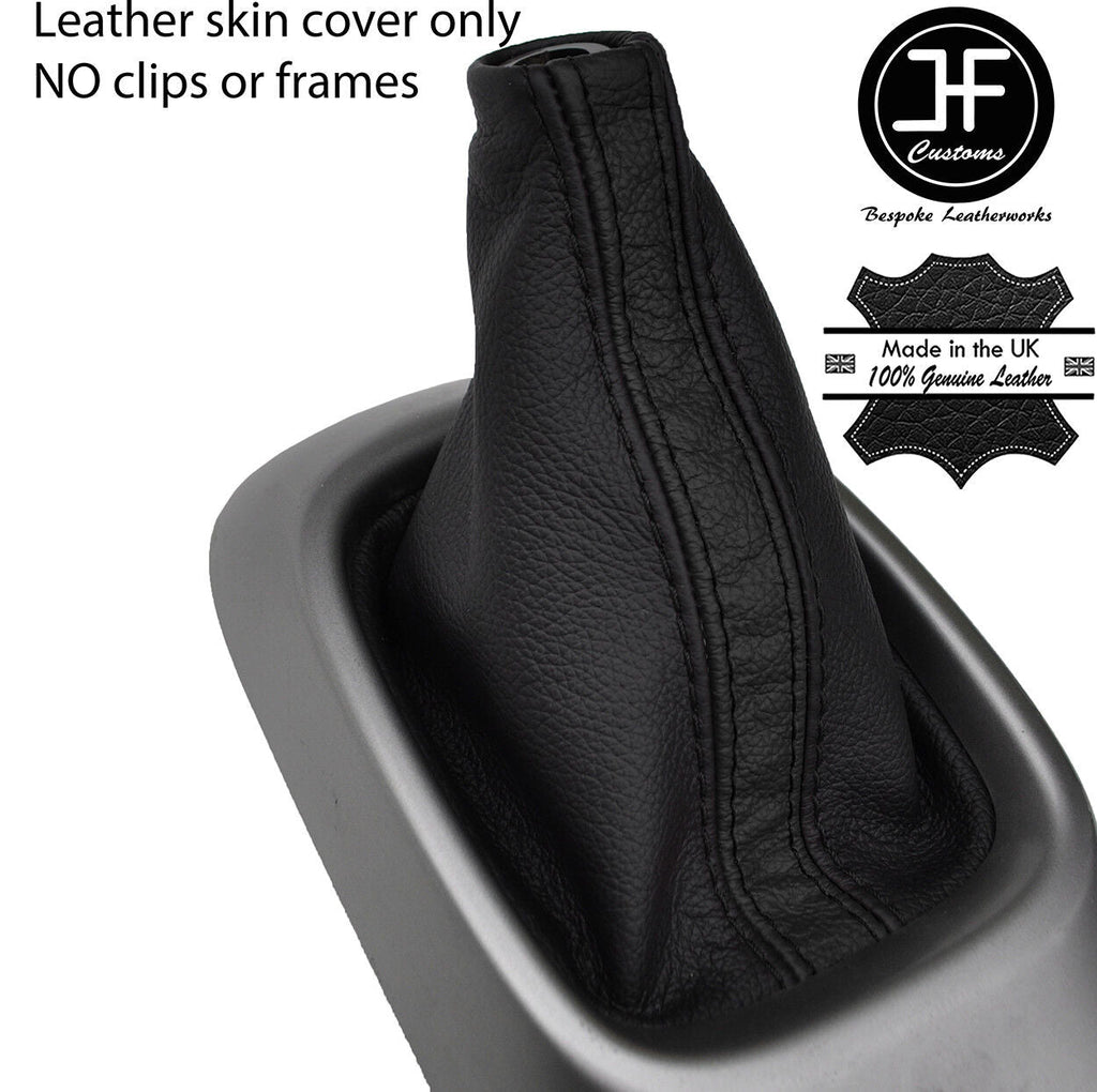 BLACK & BLACK STRIPE TOP GRAIN LEATHER GEAR GAITER FOR TOYOTA AYGO 2014-2018