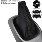 BLACK & BLACK STRIPE TOP GRAIN LEATHER GEAR GAITER FOR TOYOTA AYGO 2014-2018