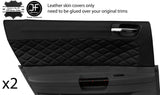 BLACK DIAMOND STITCH 2X REAR DOOR CARD TRIM LTHR COVER FOR CHRYSLER 300C 05-11