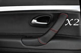 RED STITCHING FITS SAAB 9-3 2004-2011 2X LEATHER REAR DOOR HANDLE COVERS