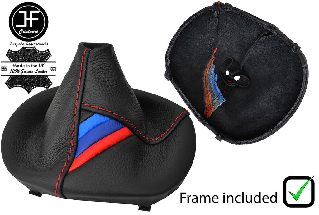 RED STITCH MANUAL GAITER+PLASTIC FRAME FOR BMW Z4 E85 E86 02-08 TRI STRIPES