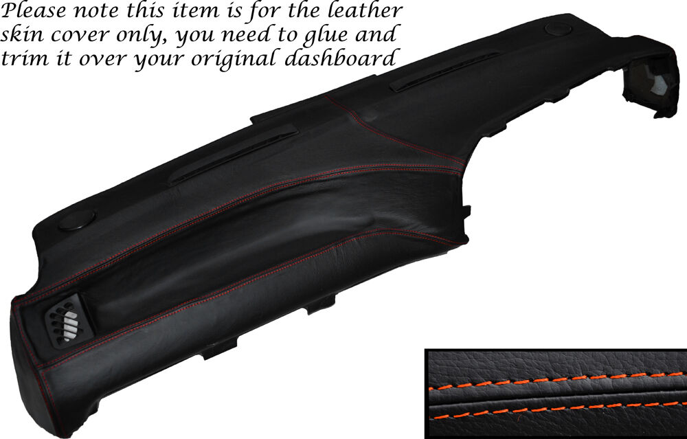ORANGE STITCH TOP DASH DASHBOARD LEATHER SKIN COVER FITS FORD GRANADA MK3