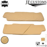 JF2 CREAM LEATHER CROSS DIAMOND STITCH 2X SUN VISOR COVERS FOR DEFENDER 07-14