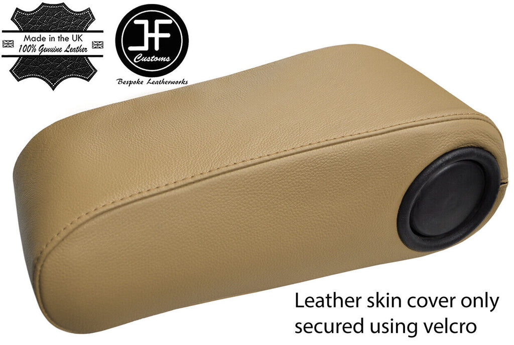 BEIGE TOP GRAIN REAL LEATHER ARMREST COVER FOR MERCEDES W124 1993-1996