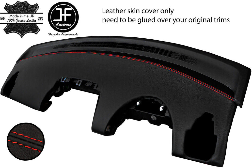 RED STITCH DASH DASHBOARD TOP GRAIN LEATHER COVER FOR SMART FORTWO 451 07-10