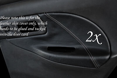 GREY STITCH FITS SUBARU IMPREZA 1992-1998 2X REAR DOOR CARD TRIM LEATHER COVERS